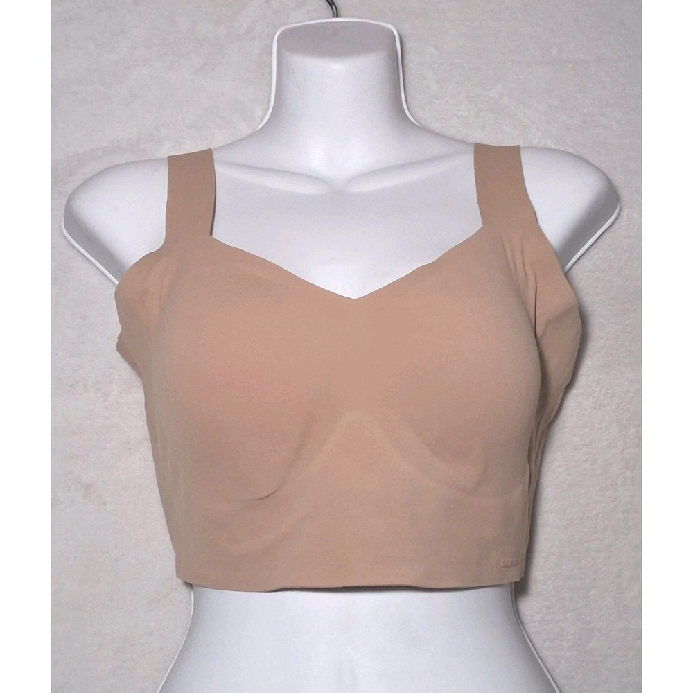 SKIMS Fits Everybody Scoop Bra Womens L Sand Beige Seamless Comfort Minimalist